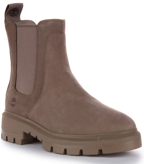 Timberland Cortina Valley Stivale chelsea medio in pelle nabuk da donna in taupe