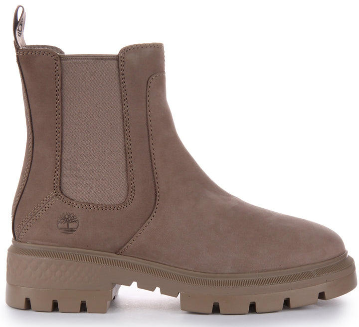Timberland Cortina Valley Stivale chelsea medio in pelle nabuk da donna in taupe