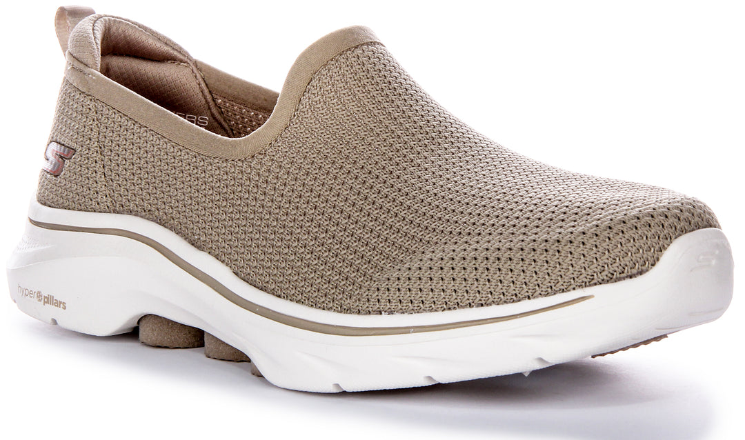 Skechers Go Walk 7 Ivy Confort Facile à Porter Sans Lacets Baskets Végétaliennes Femmes Taupe