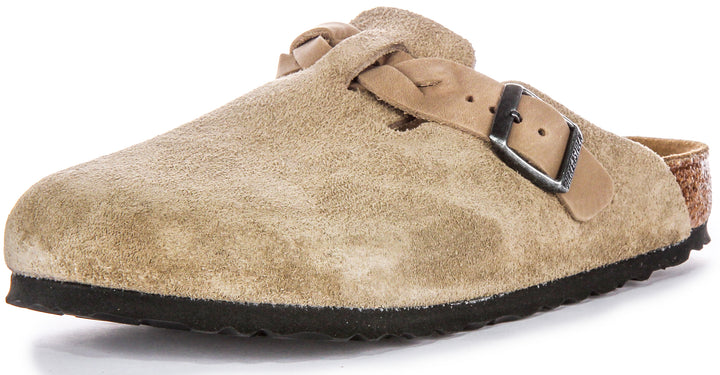 Birkenstock Boston Braided In Taupe | Regular Fit