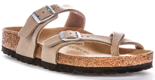 Birkenstock Mayari Sandalias Veganas con Correa de Bucle para el Dedo Gordo en Taupe