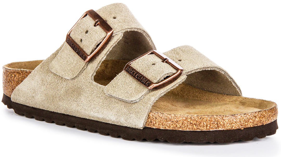 Birkenstock Arizona Soft Footbed In Taupe Womens Suede Sandal