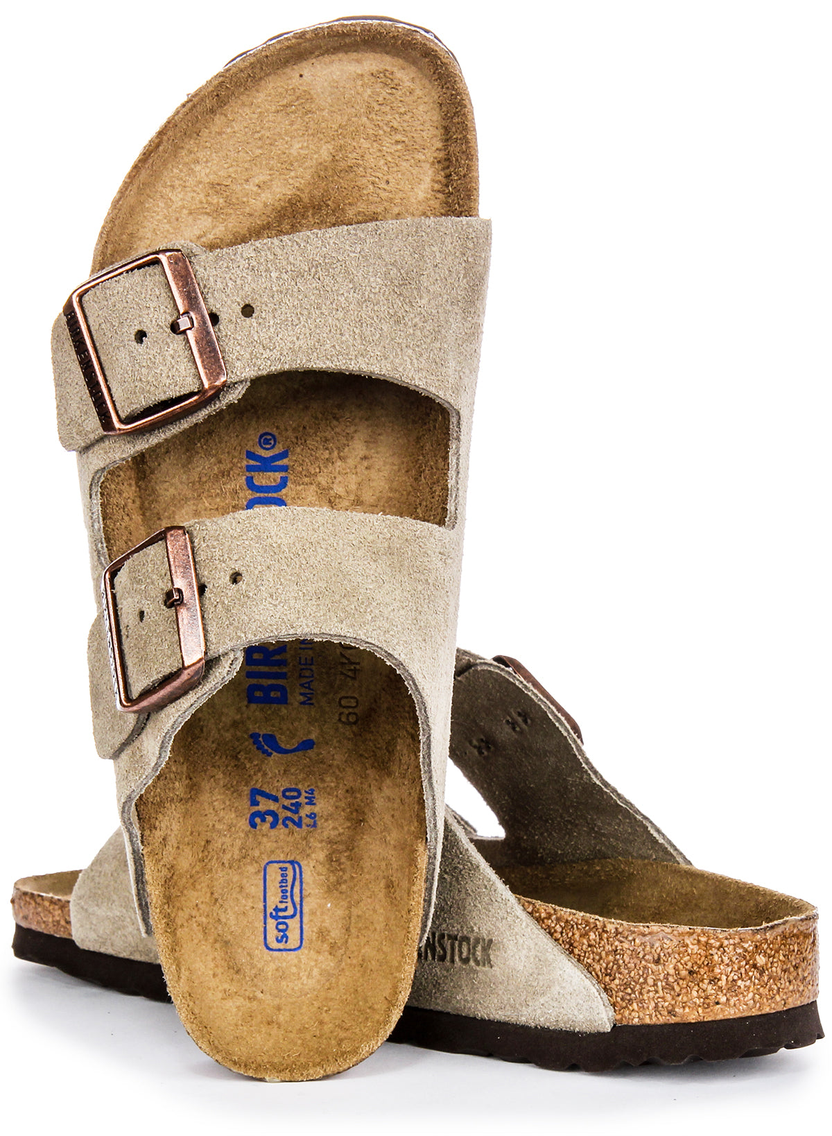 Birkenstock Arizona Soft Footbed In Taupe Narrow Fit