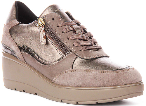 Geox Ilde Platform In Taupe For Women