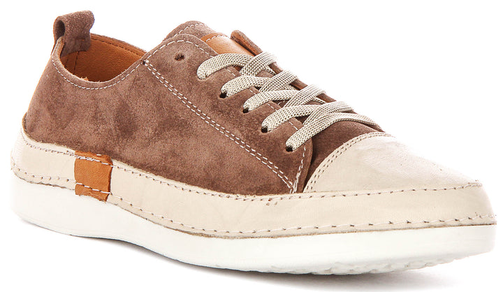 Justinreess England Sammy Suede In Taupe For Women