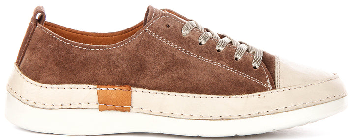 Justinreess England Sammy Suede In Taupe For Women