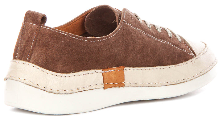 Justinreess England Sammy Suede In Taupe For Women