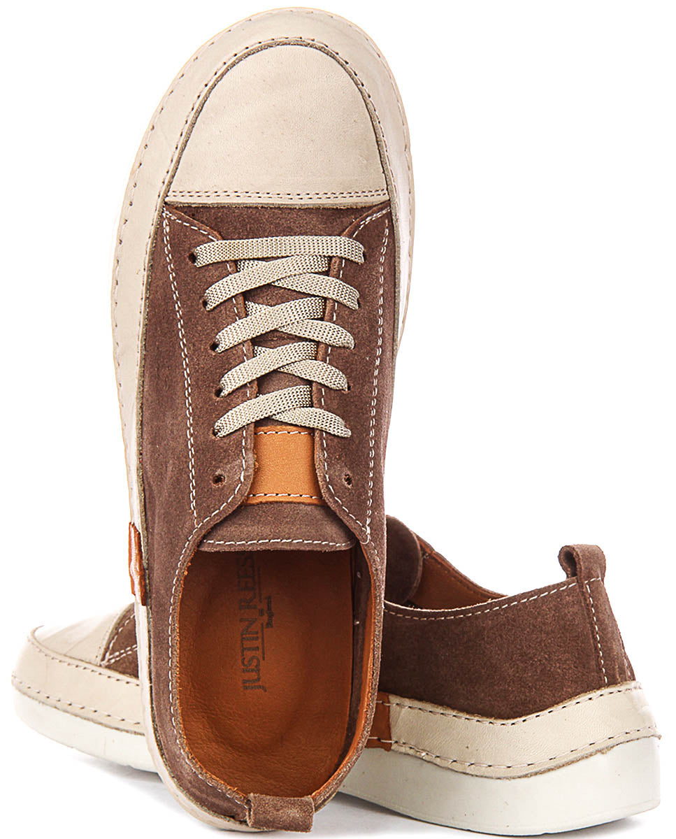 Justinreess England Sammy Suede In Taupe For Women