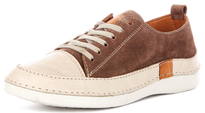 Justinreess England Sammy Suede In Taupe For Women