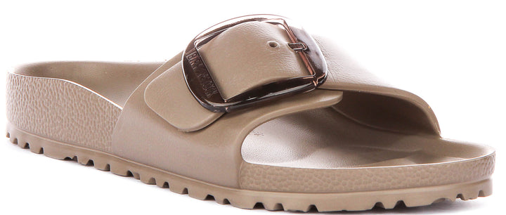 Birkenstock Madrid Big Buckle Eva In Taupe | Narrow Fit