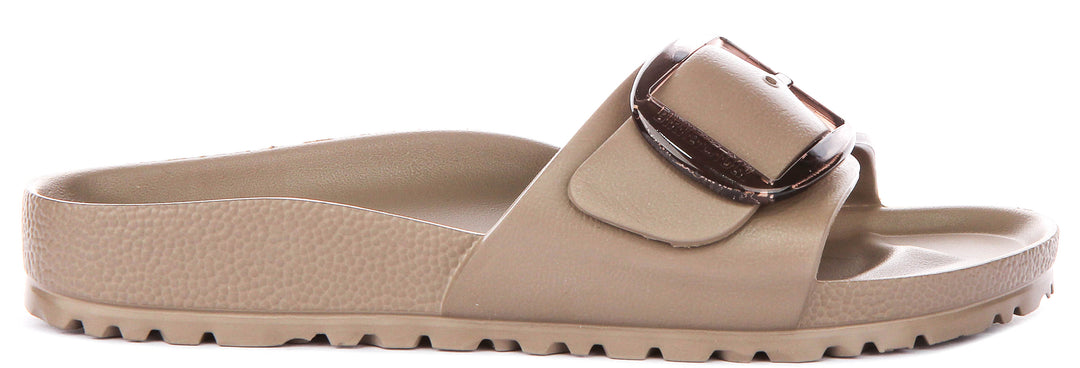 Birkenstock Madrid Big Buckle Eva In Taupe | Narrow Fit
