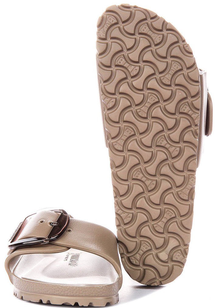 Birkenstock Madrid Big Buckle Eva In Taupe | Narrow Fit