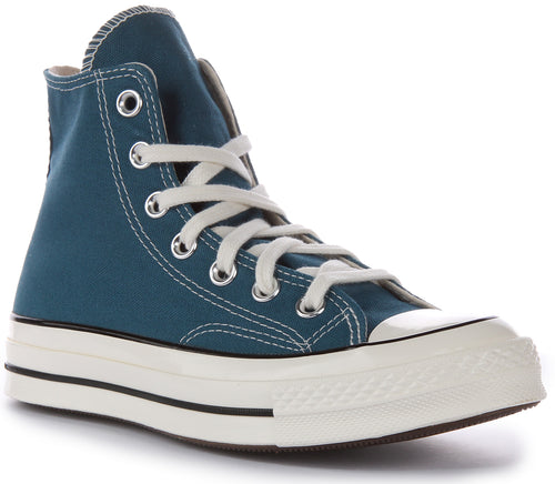 Converse Chuck 70 Hi Lace Up Trainer Donna In Teal Sneakers in tela