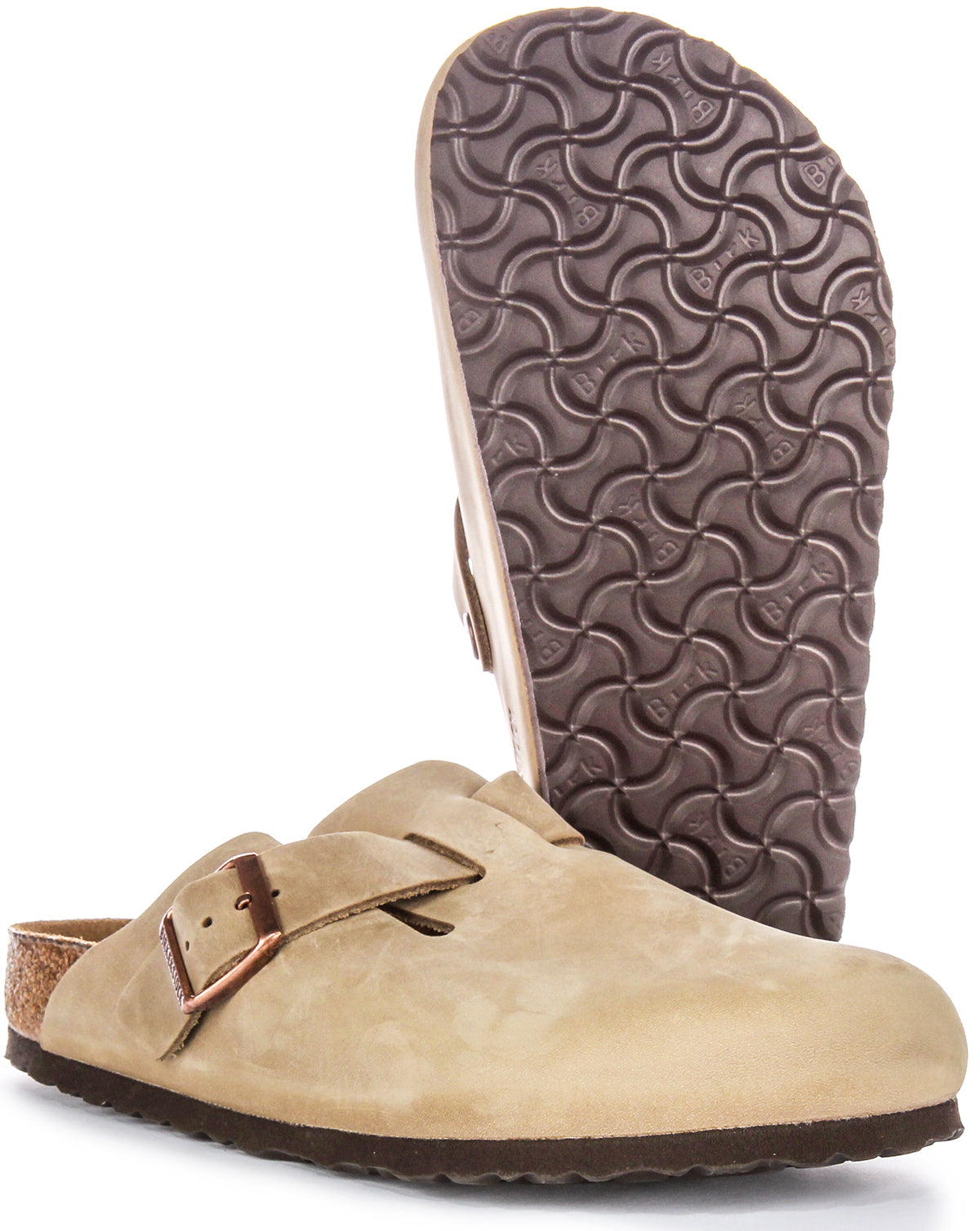 Birkenstock boston clog taupe suede - size 39 (US 8.5) - on sale regular width