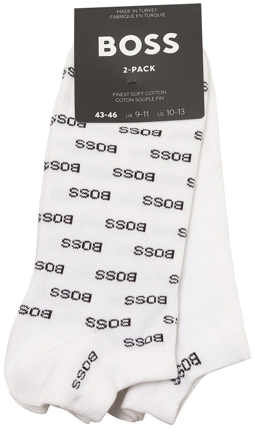 Boss As Allover Juego de 2 calcetines de negocios para hombre en blanco
