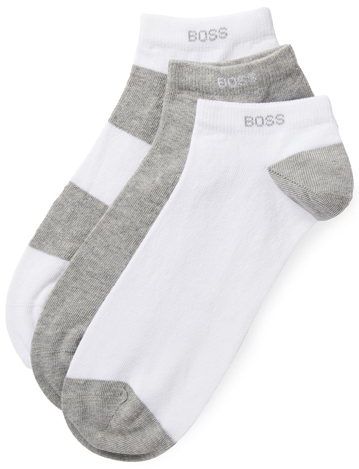 Boss Set di 3 calzini in cotone da uomo in bianco