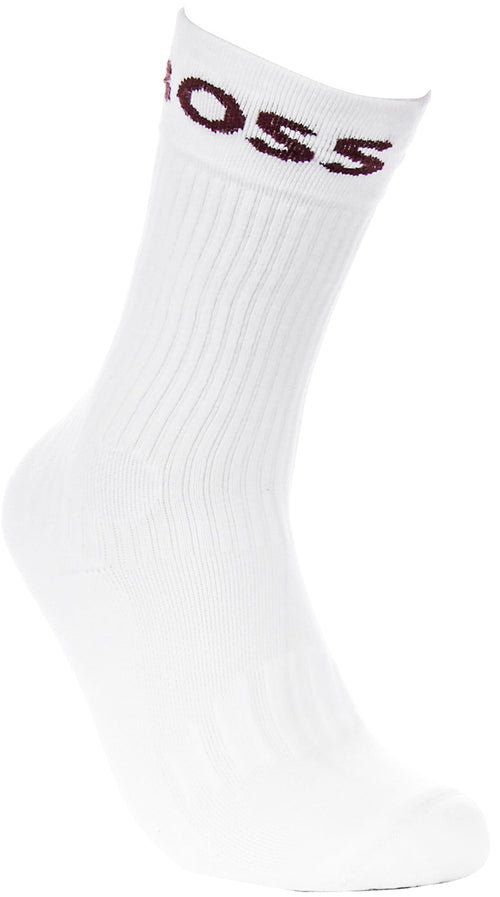 Boss Calcetines con dos pares de algodón para hombre en blanco