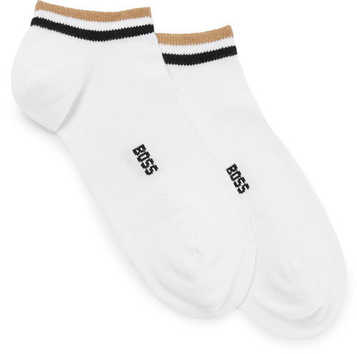 Boss 2P As Uni Stripe CC 2 confezioni di calzini in cotone alla caviglia da uomo in bianco