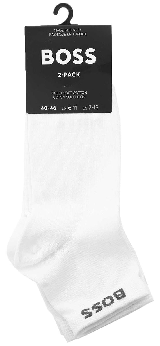 Boss 2P SH Uni CC Herren 2 Packungen Baumwolle Kurz Socken Weiß