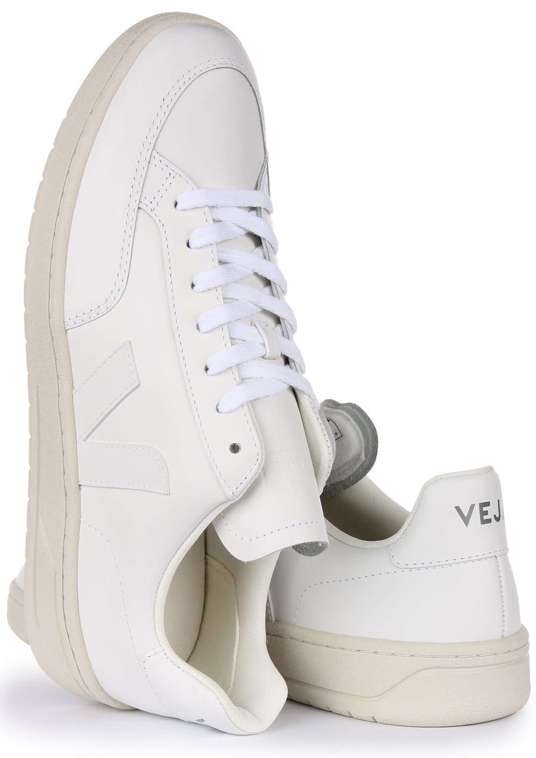 Veja V-12 Leather In White For Men  Lightweight Logo Lace Up Trainers –  4feetshoes