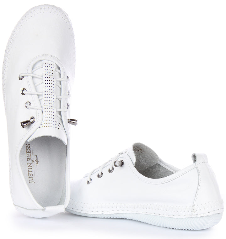 JUSTINREESS Lita Scarpe casual in pelle da donna in bianco