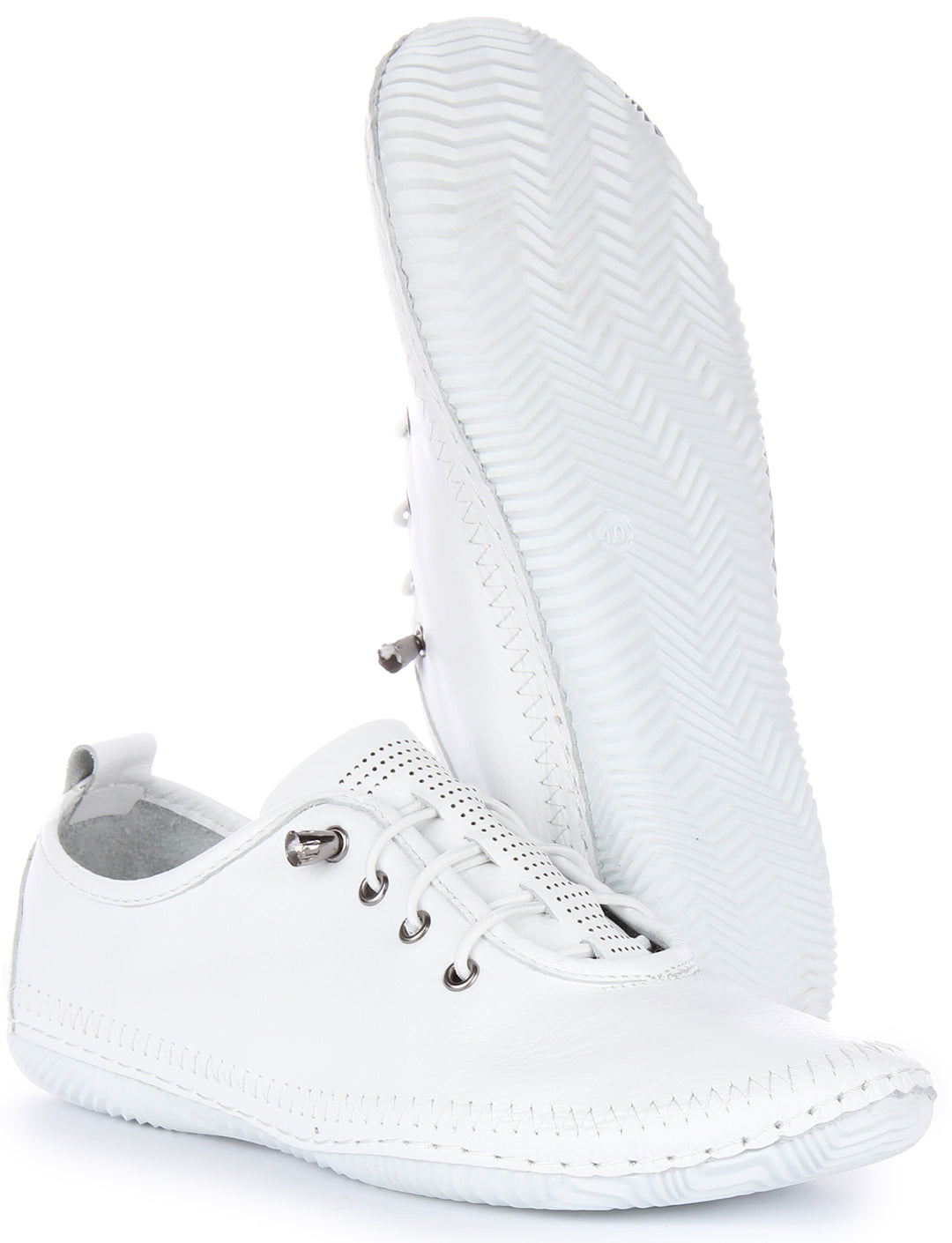 JUSTINREESS Lita Scarpe casual in pelle da donna in bianco