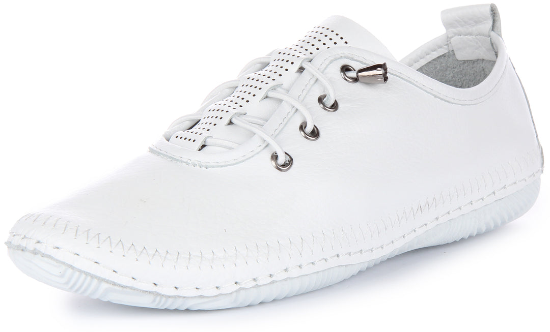 JUSTINREESS Lita Scarpe casual in pelle da donna in bianco