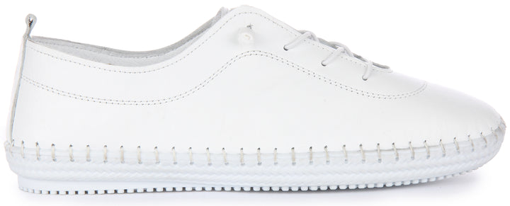 JUSTINREESS Lexi Chaussures de travail en cuir pour hommes en blanc