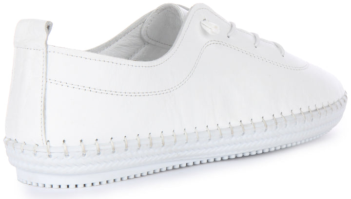 JUSTINREESS Lexi Chaussures de travail en cuir pour hommes en blanc