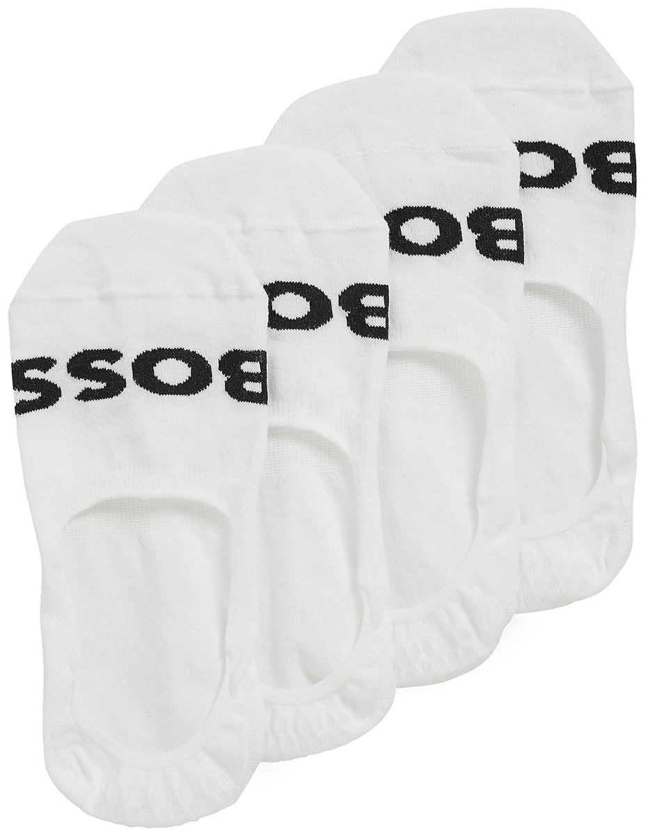 Boss 2P SL Uni Logo CC 2 Pares de calcetines invisibles de algodón para hombre en blanco