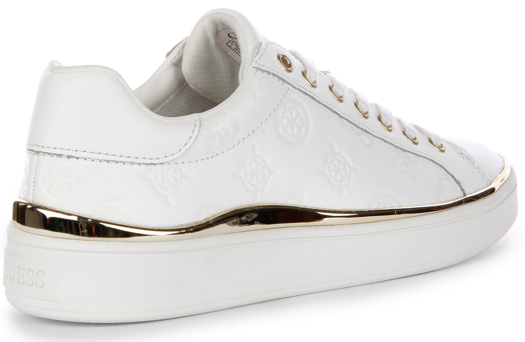 Guess Bonny Peony Trainer In White For Women