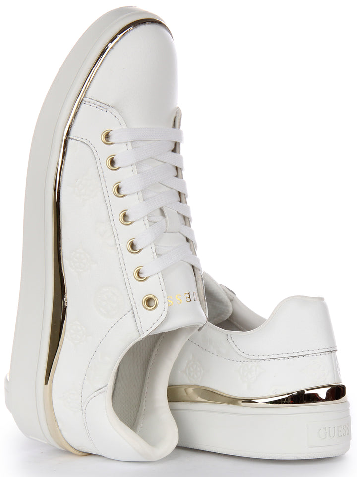 Guess Bonny Peony Trainer In White For Women