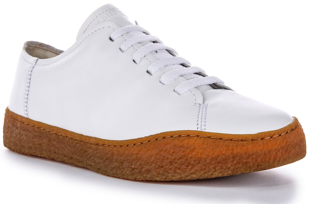 Camper Peu Terreno Schnürung Leder Lässige Schuhe Weiß