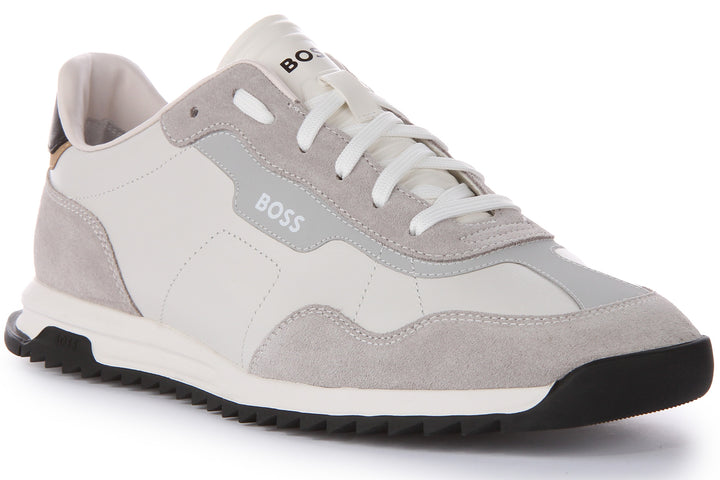 Boss Zayn Lowp ITSD Zapatillas con cordones de material mixto para hombre en blanco