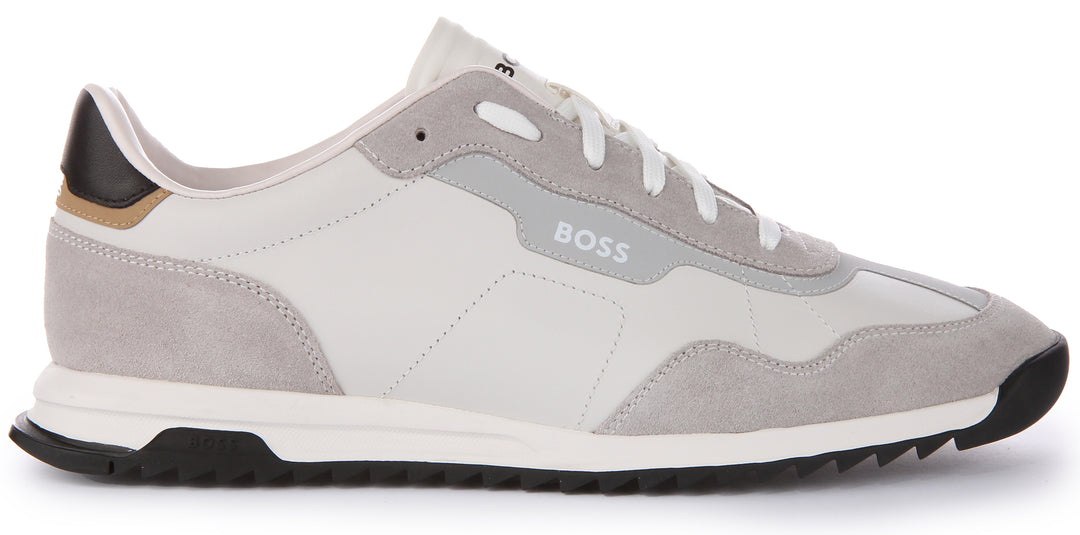 Boss Zayn Lowp ITSD Zapatillas con cordones de material mixto para hombre en blanco