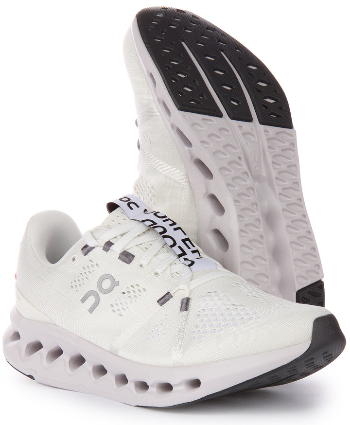 On Running Cloudsurfer Zapatillas con cordones de malla CloudTec Phase para mujer en blanco