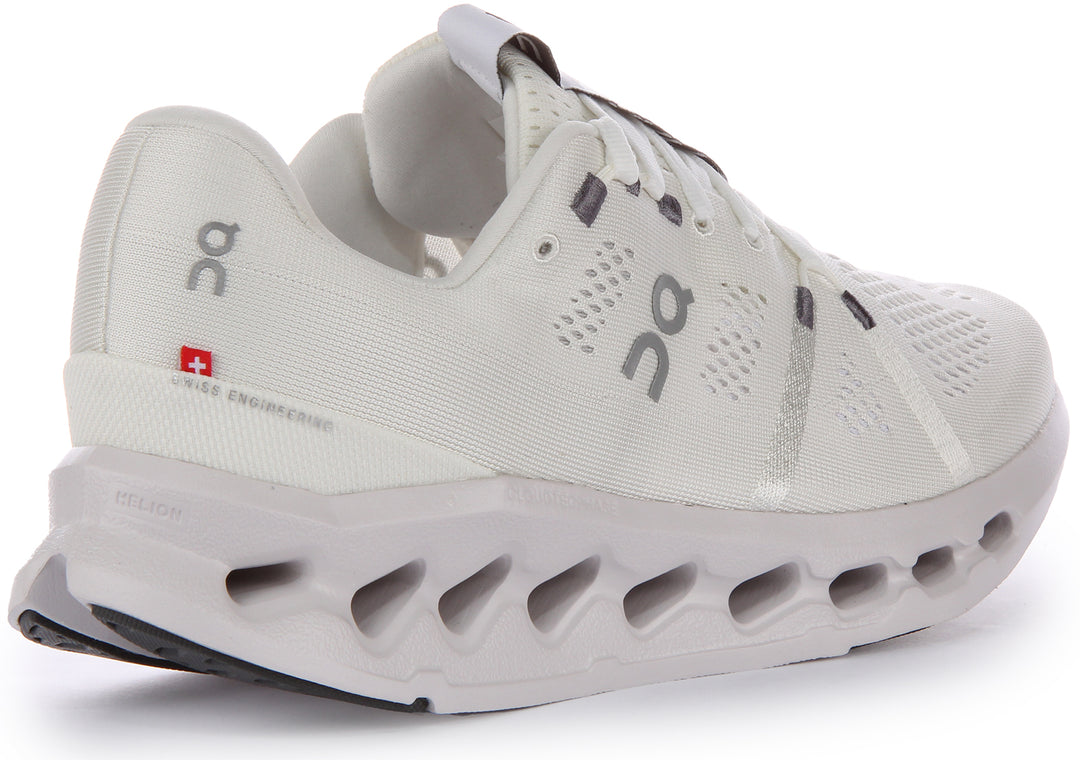 On Running Cloudsurfer Baskets CloudTec phase à lacets pour hommes en blanc