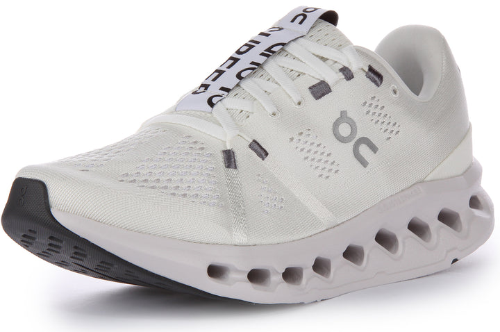 On Running Cloudsurfer Baskets CloudTec phase à lacets pour hommes en blanc