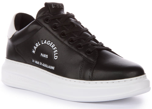 Karl Lagerfeld Maison Karl Zapatillas con cordones de piel para hombre en blanco