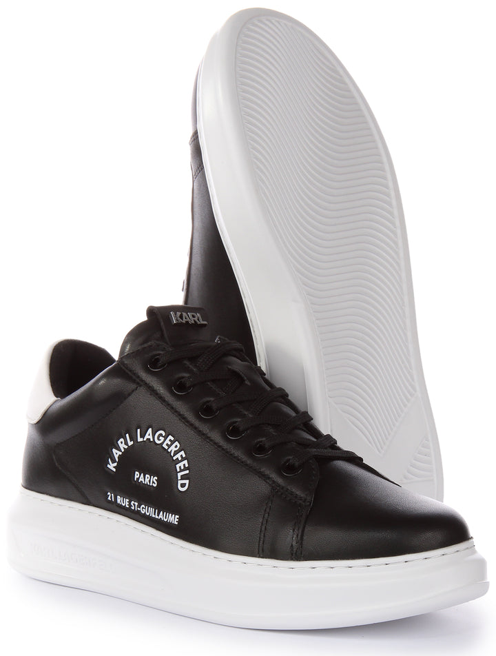 Karl Lagerfeld Maison Karl Zapatillas con cordones de piel para hombre en blanco