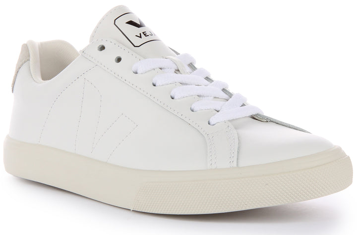 Veja Esplar Baskets à lacets en cuir pour femmes en blanc