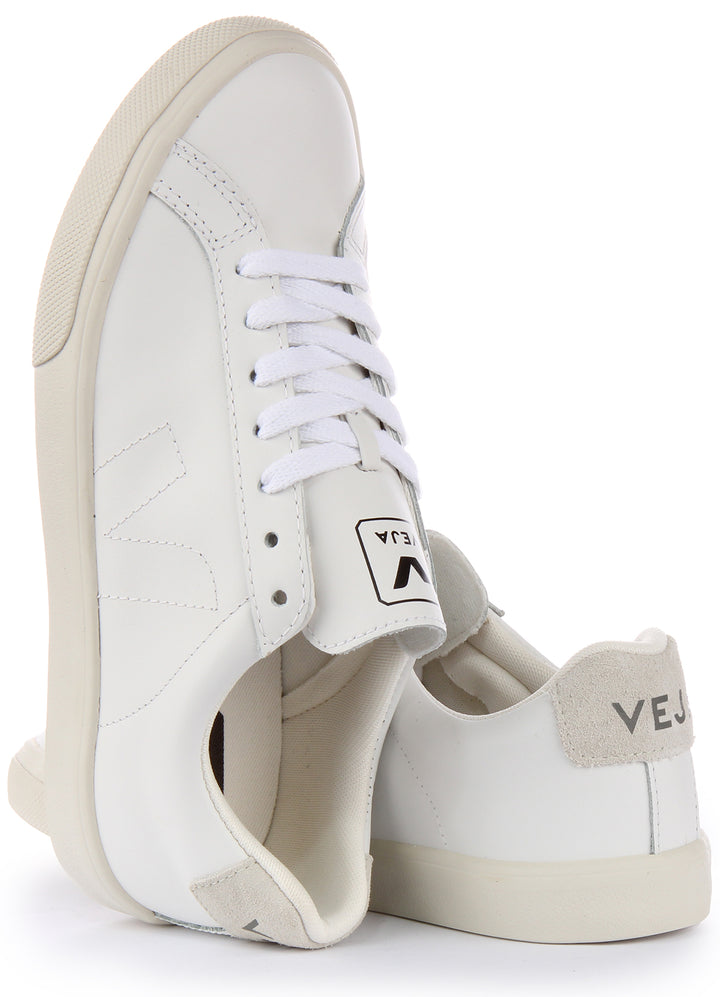 Veja Esplar Baskets à lacets en cuir pour femmes en blanc