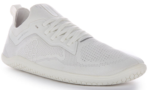 Vivobarefoot Primus Lite Knit Scarpe da ginnastica allacciate resistenti alla perforazione da donna in bianco