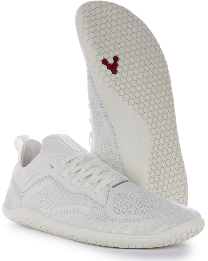 Vivobarefoot Primus Lite Knit Frauen Schnürung Punktion Resistant Turnschuhe Weiß