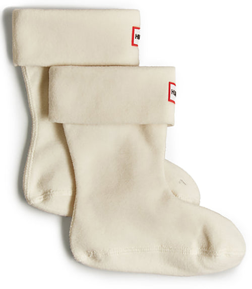 Hunter Welly Fleece Socks In White For Kids