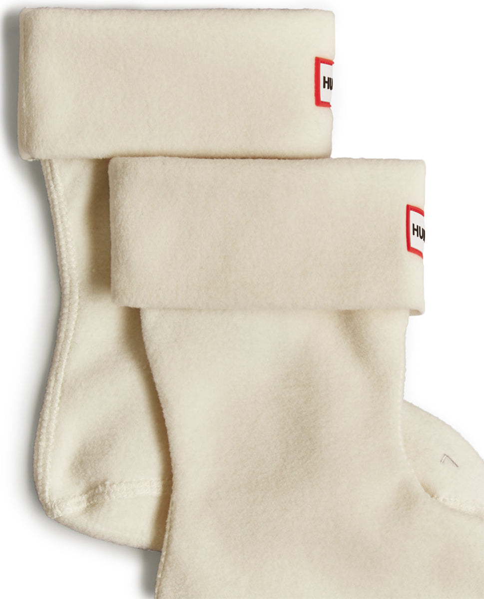 Hunter Welly Fleece Socks In White For Kids