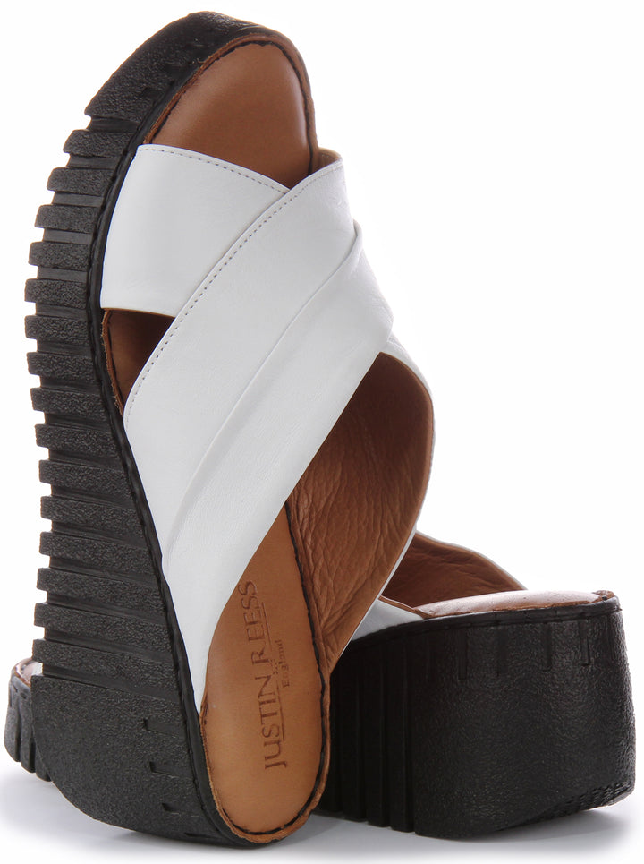 Justinreess England Camile Soft Footbed Wedge In White