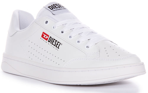 Diesel Sneaker in pelle liscia con dettaglio retrò SAthene VTG Detail Court per uomo in bianco