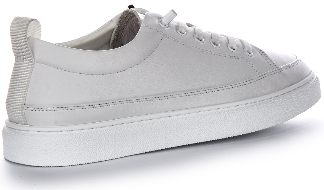 Chaussures casual basses à lacets mono pour homme de Justinreess England en blanc