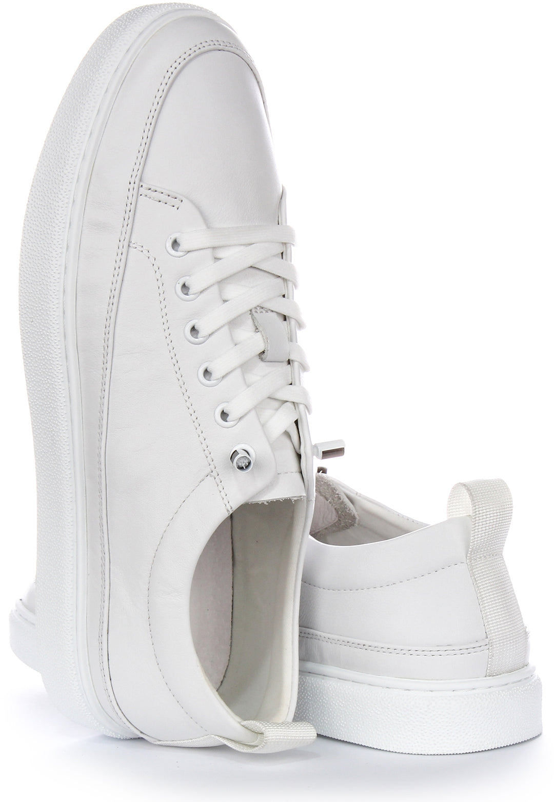 Chaussures casual basses à lacets mono pour homme de Justinreess England en blanc